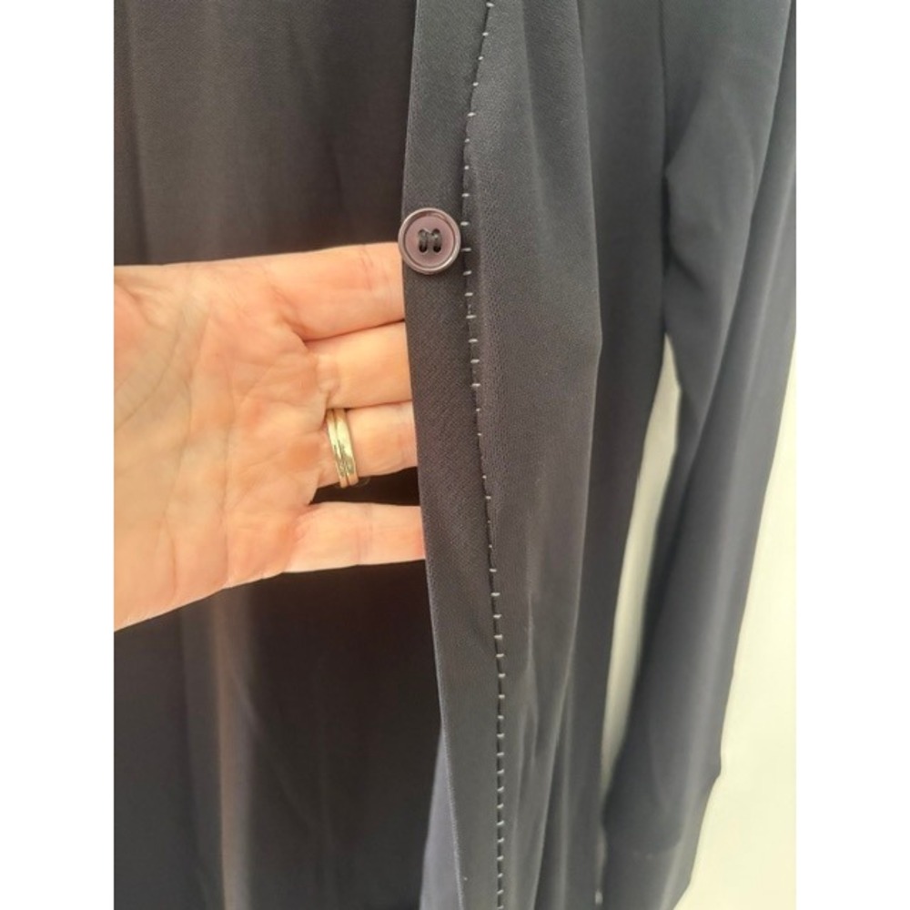 Anne Klein AK Womens Black Open Front Cardigan Pick Stitch Detail Size M - Picture 3 of 4